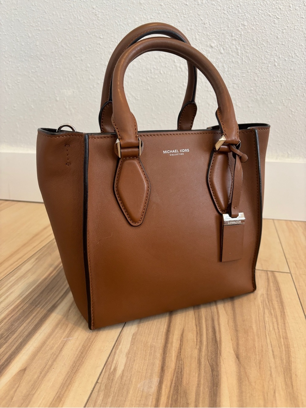 Michael Kors Collection Gracie Small Leather Tote with Top Handles